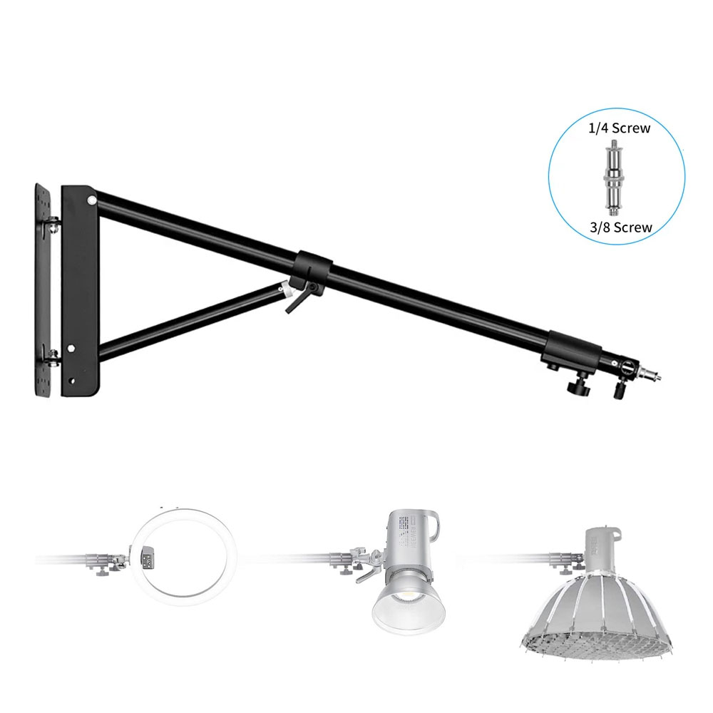 Photography Lighting Wall - 100/135/ 170 ซม. ติดผนังสามเหลี่ยมแขนบูมการถ่ายภาพ Strobe Light,