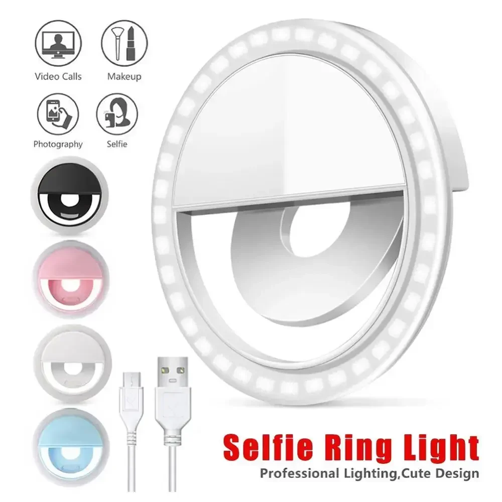 Photography Lighting Studio - LED Selfie Ring Light โทรศัพท์มือถือ Clip-On