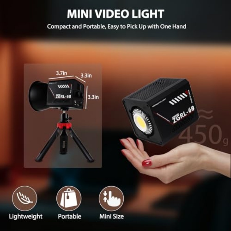 ไฟวิดีโอ LED COB 60W แบบพกพาพร - Photography Lighting Studio บทวิจารณ์และราคา